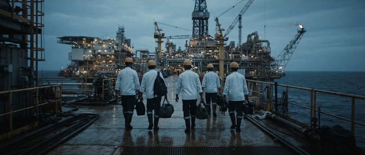 Crew boarding for a rotation