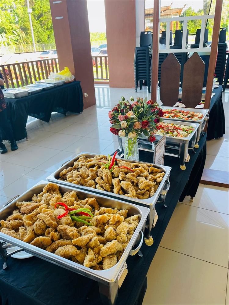 Buffet service laid out for a function